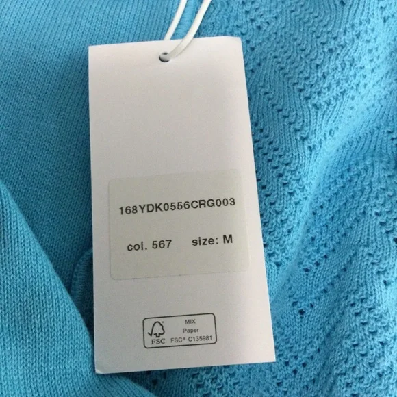 8 by Yoox Blue Sleeveless Knit Top Size M - Picture 12 of 12